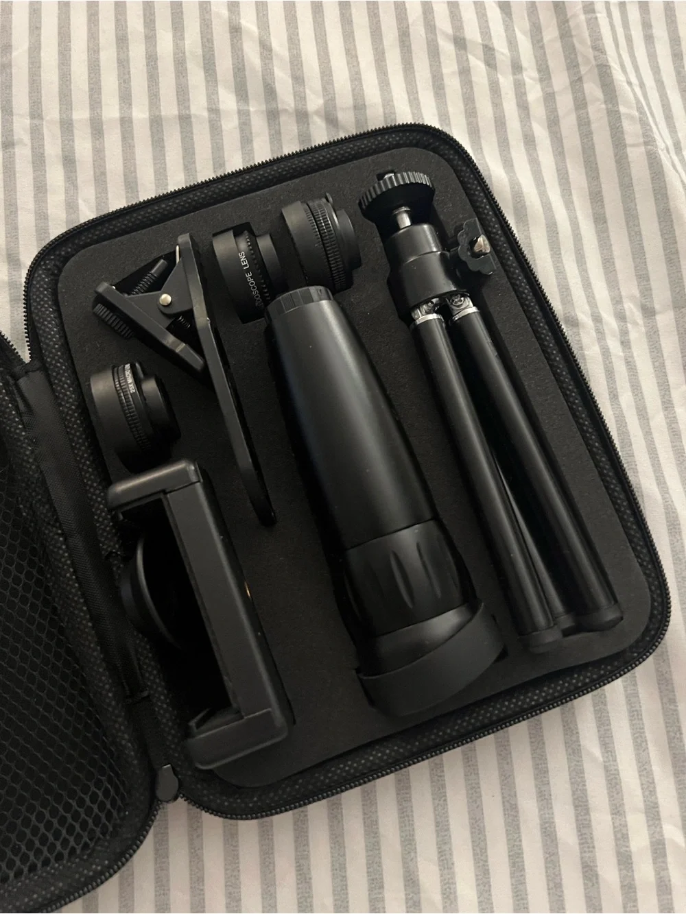 Universal Black Mobile Camera Lens and Tripod Kit